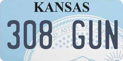 KS license plate 308GUN