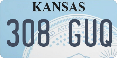 KS license plate 308GUQ