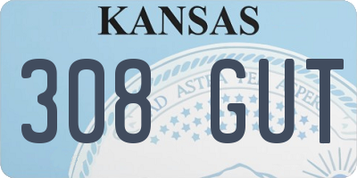 KS license plate 308GUT