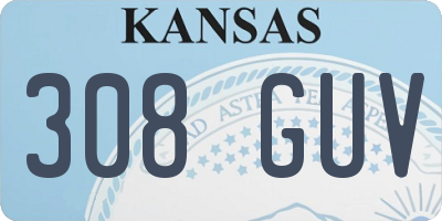 KS license plate 308GUV