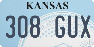 KS license plate 308GUX
