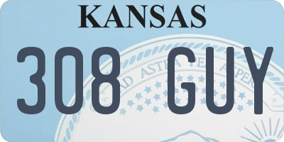 KS license plate 308GUY