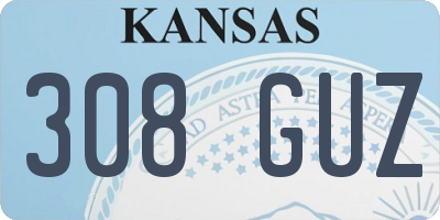 KS license plate 308GUZ