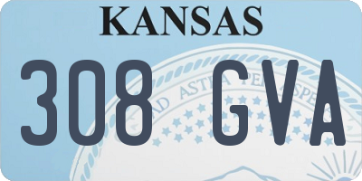 KS license plate 308GVA