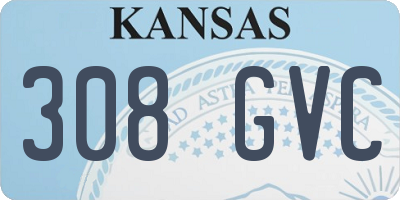 KS license plate 308GVC