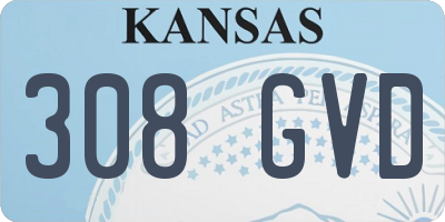 KS license plate 308GVD