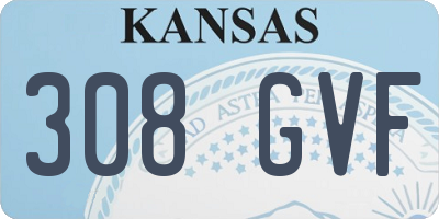 KS license plate 308GVF