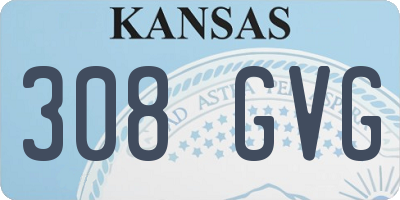 KS license plate 308GVG