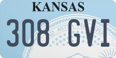 KS license plate 308GVI