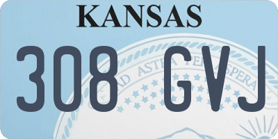 KS license plate 308GVJ