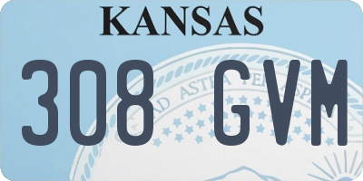 KS license plate 308GVM