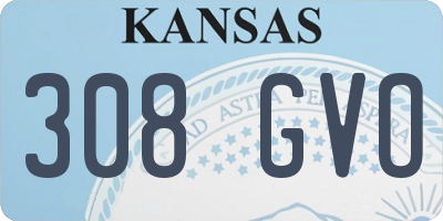 KS license plate 308GVO