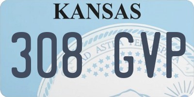 KS license plate 308GVP
