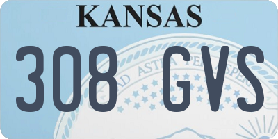 KS license plate 308GVS