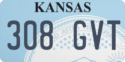 KS license plate 308GVT