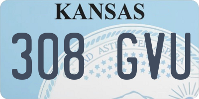 KS license plate 308GVU