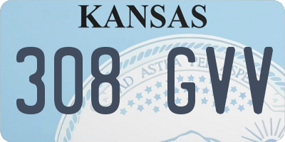 KS license plate 308GVV