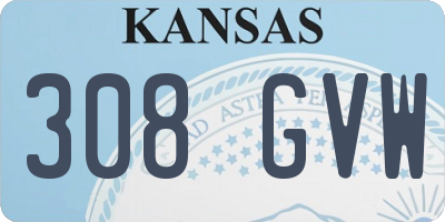 KS license plate 308GVW