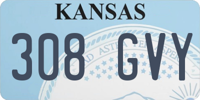 KS license plate 308GVY