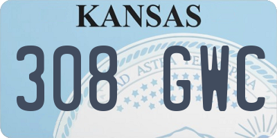 KS license plate 308GWC