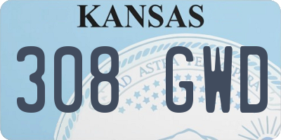 KS license plate 308GWD