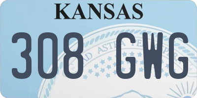 KS license plate 308GWG