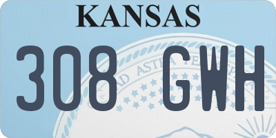 KS license plate 308GWH