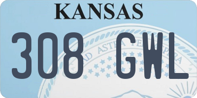 KS license plate 308GWL