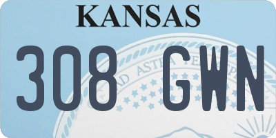 KS license plate 308GWN