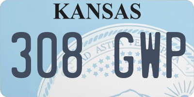 KS license plate 308GWP