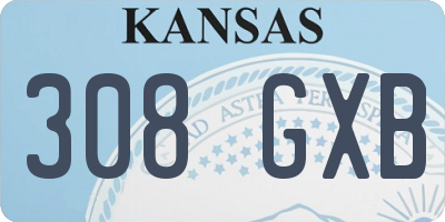 KS license plate 308GXB
