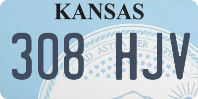 KS license plate 308HJV