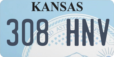 KS license plate 308HNV