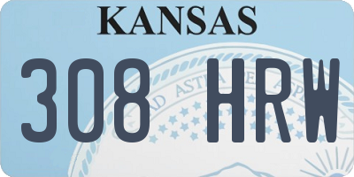 KS license plate 308HRW