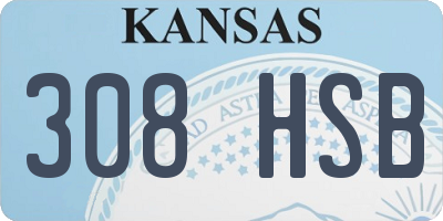 KS license plate 308HSB