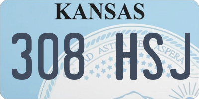KS license plate 308HSJ