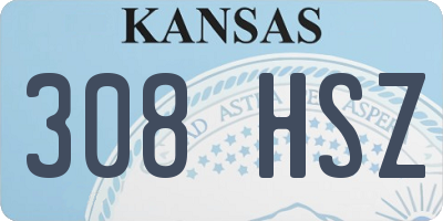 KS license plate 308HSZ