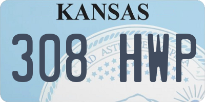 KS license plate 308HWP