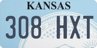 KS license plate 308HXT