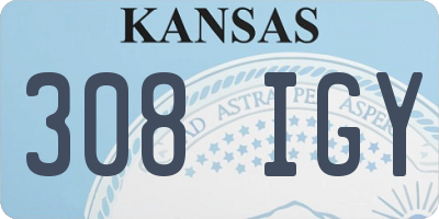 KS license plate 308IGY