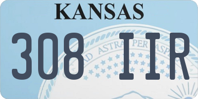 KS license plate 308IIR