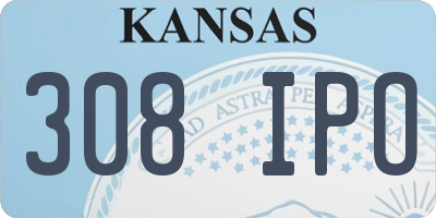 KS license plate 308IPO