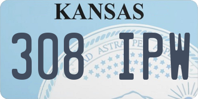 KS license plate 308IPW
