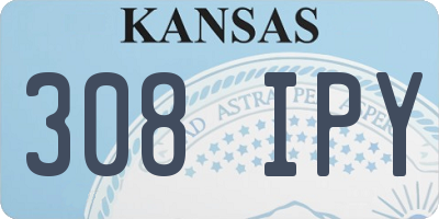 KS license plate 308IPY