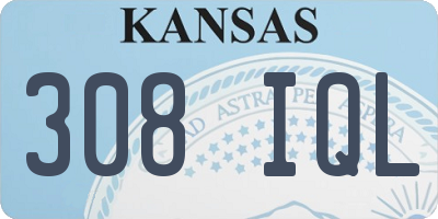 KS license plate 308IQL