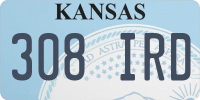 KS license plate 308IRD