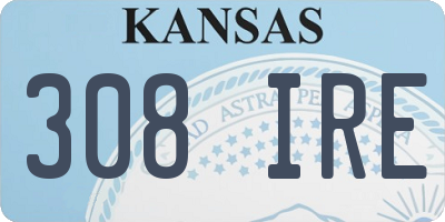 KS license plate 308IRE