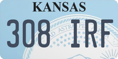 KS license plate 308IRF