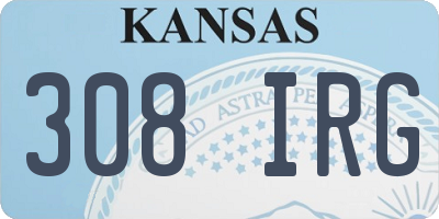 KS license plate 308IRG