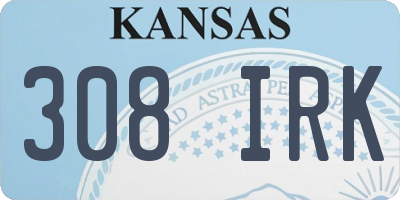 KS license plate 308IRK
